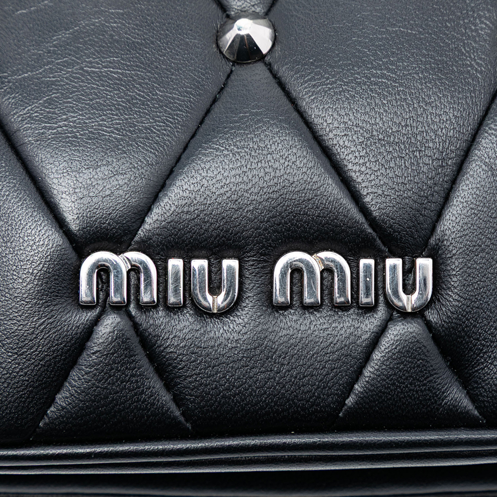 Pre-Loved Miu Miu Studded Matelasse Leather Cross… - image 5